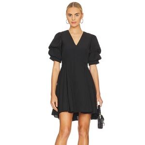 NEW 1. State Tiered Bubble Sleeve Black Party Dress